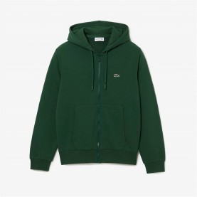 суичър,мъжки,ежедневни,облекла,lacoste,zip,basic,fleece,hoodie,green,s30