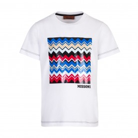 юношеска,тениска,детски,3/4,панталони,missoni,zag,print,t,shirt,juniors,wht,blu,red,100