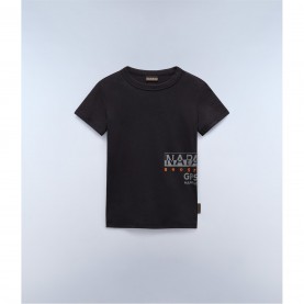 Тениска Napapijri Kids' Eiger Regular Fit T-Shirt - Black 041 тениска,детски,3/4,панталони,napapijri,kids',eiger,regular,fit,t,shirt,black,041