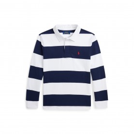 юношеска,блуза,с,яка,детски,3/4,панталони,polo,ralph,lauren,striped,rugby,polo,shirt,juniors,white,navy