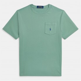 юношеска,тениска,детски,3/4,панталони,polo,ralph,lauren,pocket,logo,t,shirt,juniors,faded,mint