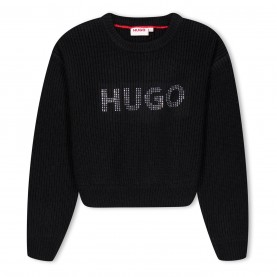 юношеска,блуза,промоция,на,зимни,облекла,детски,облекла,hugo,logo,crew,sweater,juniors,black,09b