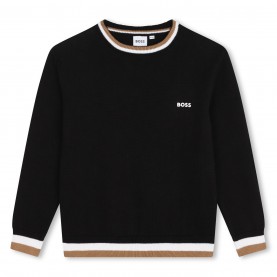 юношеска,блуза,детски,облекла,boss,stripe,sweatshirt,juniors,black,09b