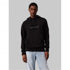 суичър,мъжки,ежедневни,облекла,мъжки,горнища,с,качулка,calvin,klein,jeans,chenille,monologo,hoodie,ck,black