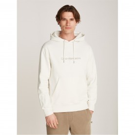 суичър,мъжки,ежедневни,облекла,мъжки,горнища,с,качулка,calvin,klein,jeans,chenille,monologo,hoodie,ivory