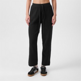 Панталони FEAR OF GOD ESSENTIALS Women's Waffle Straight Leg Trousers - Black панталони,дамски,чорапогащи,и,клинове,fear,of,god,essentials,women's,waffle,straight,leg,trousers,black
