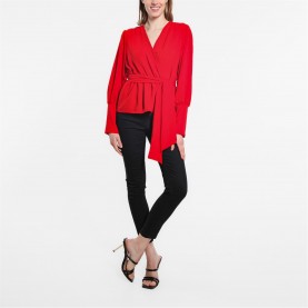 дамски,ризи,be,you,peplum,wrap,top,red