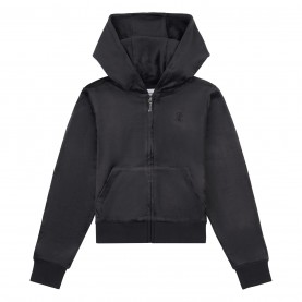 юношески,суичър,детски,3/4,панталони,juicy,couture,tonal,zip,hoodie,junior,jet,black,102