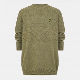пуловер,облекла,на,разпродажба,мъжки,блузи,lyle,and,scott,guernsey,crew,neck,jumper,seaweed