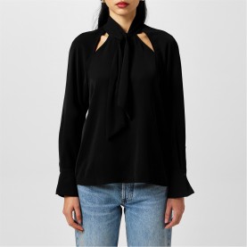 дамски,ризи,french,connection,women's,carmen,long,sleeve,blouse,blackout