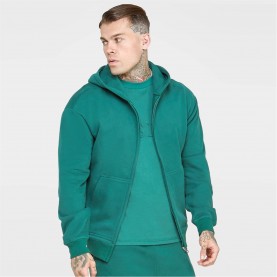 суичър,облекла,на,разпродажба,мъжки,горнища,с,качулка,siksilk,zip,hoodie,sn99,green
