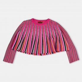 Суичър Missoni Kids Striped Intarsia Knitted Cropped Hoodie - colourful суичър,missoni,kids,striped,intarsia,knitted,cropped,hoodie,colourful