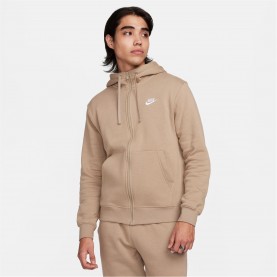 Суичър Nike Sportswear Club Fleece Men's Full-Zip Hoodie - Khaki суичър,разпродажба,nike,nike,sportswear,club,fleece,men's,full,zip,hoodie,khaki