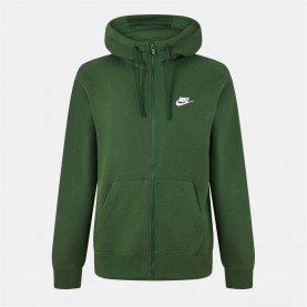 Суичър Nike Sportswear Club Fleece Men's Full-Zip Hoodie - Green/White суичър,nike,sportswear,club,fleece,men's,full,zip,hoodie,green,white