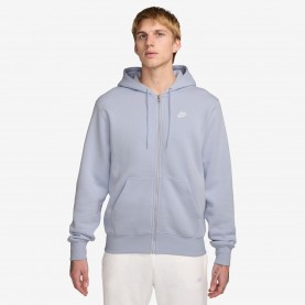 Мъжки суичър Nike Sportswear Club Fleece Mens Full-Zip Hoodie - Ghost мъжки,суичър,мъжки,горнища,с,качулка,nike,sportswear,club,fleece,men,s,full,zip,hoodie,ghost