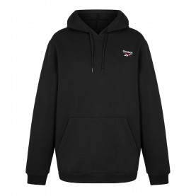 Суичър Reebok Mens Identity Small Logo Overhead Hoodie - Black/White суичър,мъжки,горнища,с,качулка,reebok,men,s,identity,small,logo,overhead,hoodie,black,white