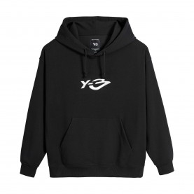 Суичър Y3 French Terry Liquid Logo Hoodie - Black суичър,мъжки,горнища,с,качулка,мъжки,ежедневни,облекла,y3,french,terry,liquid,logo,hoodie,black