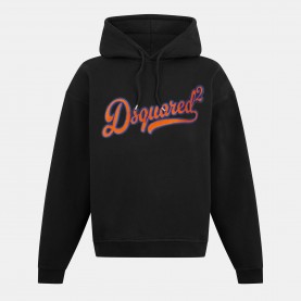 Суичър DSquared2 Mens DSQ Script Pull Over Hoodie - Black суичър,мъжки,горнища,с,качулка,dsquared2,men,s,dsq,script,pull,over,hoodie,black