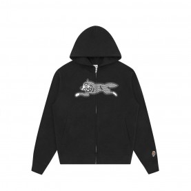 Суичър ICECREAM Mens Glitter Dog Hooded Zip Hoodie - Black суичър,мъжки,горнища,с,качулка,icecream,men,s,glitter,dog,hooded,zip,hoodie,black