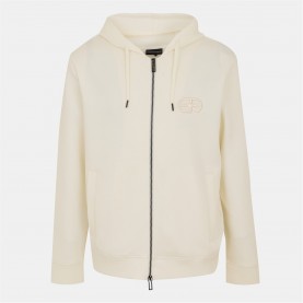 Суичър EMPORIO ARMANI Men's Zip Hoodie - White суичър,облекла,на,разпродажба,мъжки,ежедневни,облекла,мъжки,горнища,с,качулка,emporio,armani,men's,zip,hoodie,white