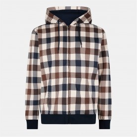 Суичър AQUASCUTUM Big Check Zip Up Hoodie - Navy суичър,мъжки,ежедневни,облекла,мъжки,горнища,с,качулка,aquascutum,big,check,zip,up,hoodie,navy