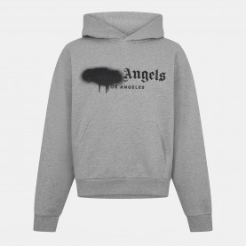 Суичър Palm Angels Mens Spray Pull Over Hoodie - Grey/Black суичър,мъжки,горнища,с,качулка,palm,angels,men,s,spray,pull,over,hoodie,grey,black