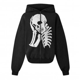 Суичър Palm Angels Palm Skull Zip Hoody Sn61 - Black суичър,мъжки,горнища,с,качулка,palm,angels,palm,skull,zip,hoody,sn61,black