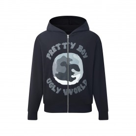 Мъжки суичър Pretty Boy Ugly World The Pretty Boy Ugly World Cotton Long Sleeve Oversized Fit Zip Hoodie Mens - Black/Grey мъжки,суичър,мъжки,горнища,с,качулка,pretty,boy,ugly,world,the,pretty,boy,ugly,world,cotton,long,sleeve,oversized,fit,zip,hoodie,mens,black,grey