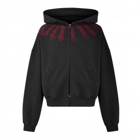 Суичър Palm Angels Palm Neck Zip Hoody Sn61 - Black суичър,мъжки,горнища,с,качулка,palm,angels,palm,neck,zip,hoody,sn61,black