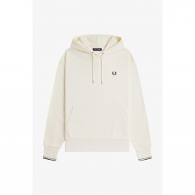 Суичър Fred Perry Mens Tipped Over the Head Cotton Hoodie - Ecru 560 суичър,мъжки,горнища,с,качулка,мъжки,ежедневни,облекла,fred,perry,men,s,tipped,over,the,head,cotton,hoodie,ecru,560