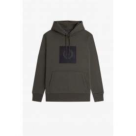 Суичър Fred Perry Men's Box Graphic Pull Over Hoodie - Field Grn 638 суичър,мъжки,ежедневни,облекла,мъжки,горнища,с,качулка,fred,perry,men's,box,graphic,pull,over,hoodie,field,grn,638
