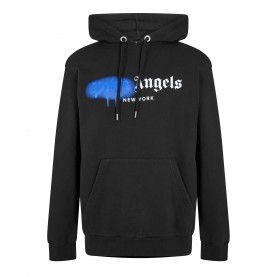 Суичър Palm Angels Mens Pull Over Hoodie - Black Blue суичър,мъжки,горнища,с,качулка,мъжки,ежедневни,облекла,palm,angels,men,s,pull,over,hoodie,black,blue