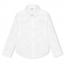 Boss Kids Patterned Short-Sleeve Casual Shirt - WHITE детски,3/4,панталони,boss,kids,patterned,short,sleeve,casual,shirt,white