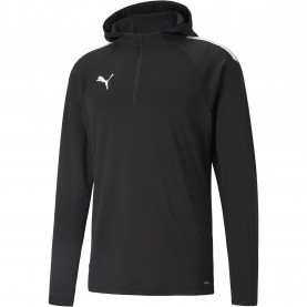 Мъжки суичър Puma Teamliga Training Fleece Hoody Mens - Black/White мъжки,суичър,мъжки,горнища,с,качулка,футбол,puma,teamliga,training,fleece,hoody,mens,black,white