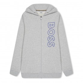 юношески,суичър,детски,облекла,boss,large,logo,zip,hoodie,juniors,grey,a32