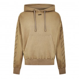 Суичър OFF WHITE Men's -Stitch Cotton Long Sleeve Pull Over Hoodie - Beige суичър,мъжки,ежедневни,облекла,мъжки,горнища,с,качулка,off,white,men's,stitch,cotton,long,sleeve,pull,over,hoodie,beige