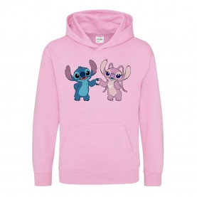 юношески,суичър,детски,горнища,с,качулка,детски,3/4,панталони,awd,disney,printed,junior,valentines,day,hoodie,stitch,and,angel,heart