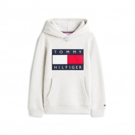 Суичър Tommy Hilfiger Kids Heritage Pull Over Hoodie - Light Grey P01 суичър,tommy,hilfiger,kids,heritage,pull,over,hoodie,light,grey,p01