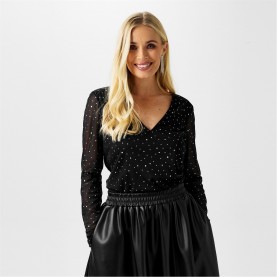 дамски,ризи,biba,biba,sequin,mesh,top,black