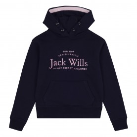детски,суичър,детски,облекла,jack,wills,kids,girls,logo,script,hoodie,navy