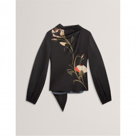 Ted Baker Ted Tie Neck Top Ld54 - Black дамски,ризи,ted,baker,ted,tie,neck,top,ld54,black