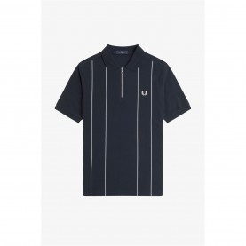 блуза,с,яка,мъжки,тениски,fred,perry,men's,striped,zip,short,sleeve,polo,shirt,navy,608