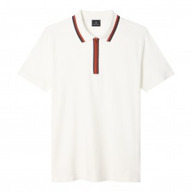 блуза,с,яка,мъжки,тениски,ps,paul,smith,men,s,zipped,short,sleeve,polo,shirt,white,02a