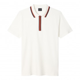 блуза,с,яка,мъжки,тениски,ps,paul,smith,men's,zipped,short,sleeve,polo,shirt,white,02a