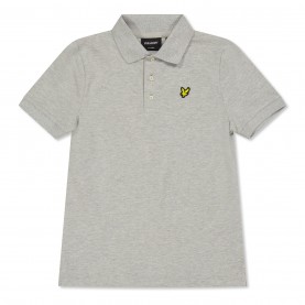Блуза с яка Lyle and Scott Kids' Short Sleeve Polo Shirt - Grey Marl D24 блуза,с,яка,дрехи,за,училище,детски,блузи,с,яка,детски,3/4,панталони,lyle,and,scott,kids',short,sleeve,polo,shirt,grey,marl,d24