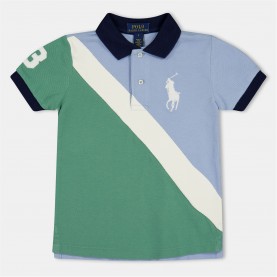 Блуза с яка Polo Ralph Lauren Kids' Short-Sleeve Polo Shirt - Chmbry Blue блуза,с,яка,детски,3/4,панталони,polo,ralph,lauren,kids',short,sleeve,polo,shirt,chmbry,blue