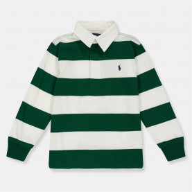 Polo Ralph Lauren Kids' Rugby Shirt - Wht/Forest детски,3/4,панталони,polo,ralph,lauren,kids',rugby,shirt,wht,forest