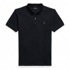 риза,с,къс,ръкав,мъжки,тениски,polo,ralph,lauren,men,s,zipped,short,sleeve,shirt,polo,black