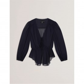 дамски,ризи,ted,baker,ted,woven,print,top,ld62,navy