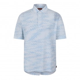 Блуза с яка MISSONI Men's Short-Sleeve Polo Shirt - White/Turquoise блуза,с,яка,мъжки,тениски,missoni,men's,short,sleeve,polo,shirt,white,turquoise